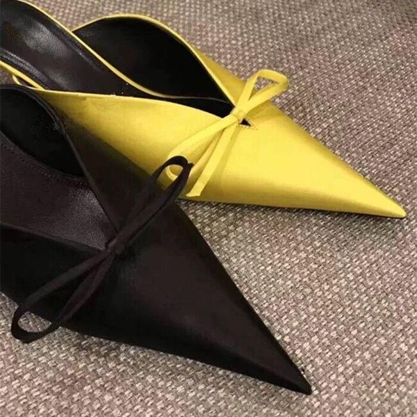 slippers yellow slip on knife toe women mules butterfy knot satin leather shoes kitten heels black outdoor fashion
slippers yellow slip on knife toe women mules butterfy knot satin leather shoes kitten heels black outdoor fashion