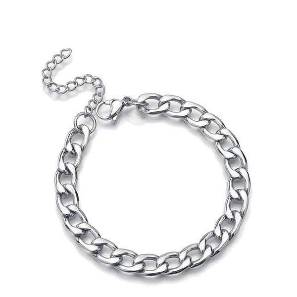 link, chain simple trendy brand hip hop jewelry titanium steel bracelet punk style, Black
link, chain simple trendy brand hip hop jewelry titanium steel bracelet punk style, Black