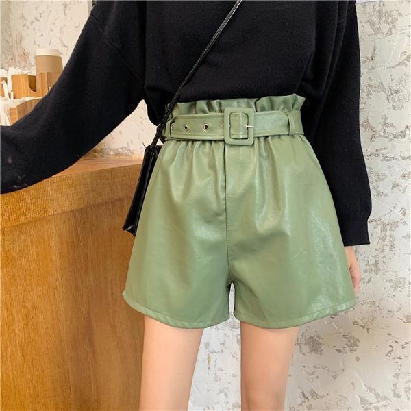 women's shorts douhoow women pu leather fashion high waist faux brand ladies solid color loose pantalones, White;black
women's shorts douhoow women pu leather fashion high waist faux brand ladies solid color loose pantalones, White;black