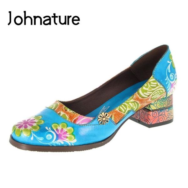 dress shoes johnature pumps women 2021 autumn genuine leather round toe high heels hand-painted slip-on retro flower ladies, Black 
dress shoes johnature pumps women 2021 autumn genuine leather round toe high heels hand-painted slip-on retro flower ladies, Black