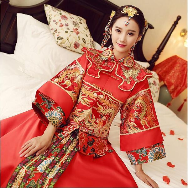spring and summer clothing xiu he chinese red wedding dress bride cheongsam phoenix gown fashion show kimono outfit ethnic
spring and summer clothing xiu he chinese red wedding dress bride cheongsam phoenix gown fashion show kimono outfit ethnic