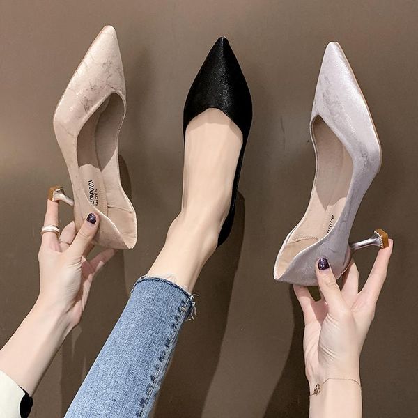 dress shoes 2021 selling fashion women's high heel pointed frosted leather wild basis pumps office w37-26, Black
dress shoes 2021 selling fashion women's high heel pointed frosted leather wild basis pumps office w37-26, Black