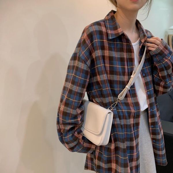 women's shirts korean vintage ins ladies ulzzang arrival autumn 2021 lapel plaid jacket student loose casual long blouses &, White
women's shirts korean vintage ins ladies ulzzang arrival autumn 2021 lapel plaid jacket student loose casual long blouses &, White