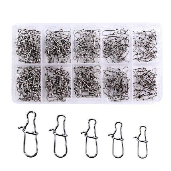 fishing hooks 200 pcs stainless steel snap hooked pin fastlock clip accessories tackle for barrel swivel lure hook
fishing hooks 200 pcs stainless steel snap hooked pin fastlock clip accessories tackle for barrel swivel lure hook