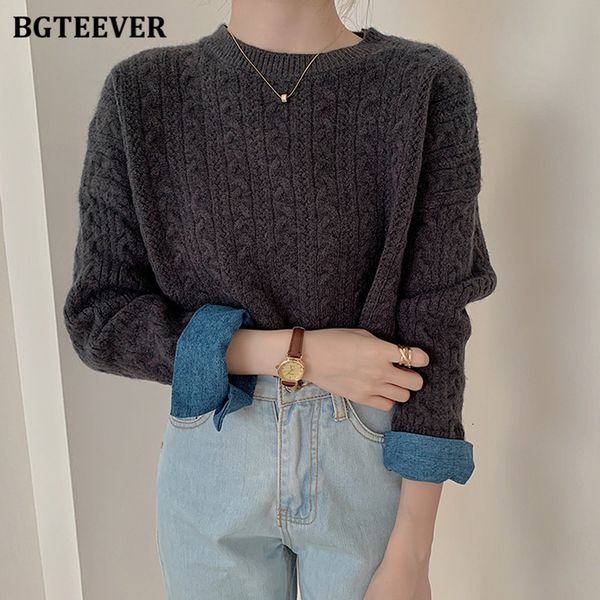 sweaters casual chic o-neck knitted twisted short sweaters women autumn winter patchwork loose female pullover jumpers 2wix, White;black
sweaters casual chic o-neck knitted twisted short sweaters women autumn winter patchwork loose female pullover jumpers 2wix, White;black