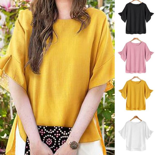 women's t-shirt women blusas summer t shirts 2021 casual short sleeve lace up tank solid o-neck ladies loose tees, White
women's t-shirt women blusas summer t shirts 2021 casual short sleeve lace up tank solid o-neck ladies loose tees, White