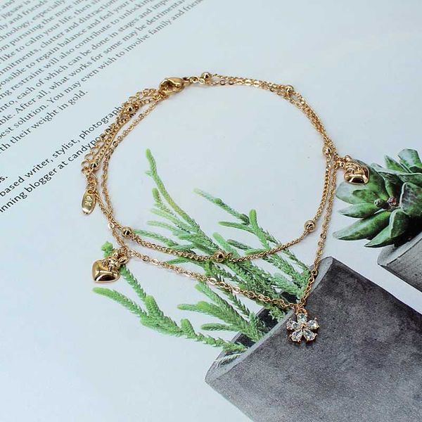 charm bracelets elegant double layer peach heart flower pendant zircon bracelet fashion style for women exquisite trendy jewelry gift, Golden;silver
charm bracelets elegant double layer peach heart flower pendant zircon bracelet fashion style for women exquisite trendy jewelry gift, Golden;silver