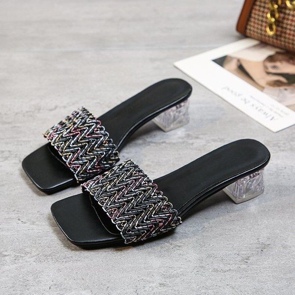 summer fashion color matching women's high heels one-line type ladies sandals street beach slippers large size 45, Black
summer fashion color matching women's high heels one-line type ladies sandals street beach slippers large size 45, Black