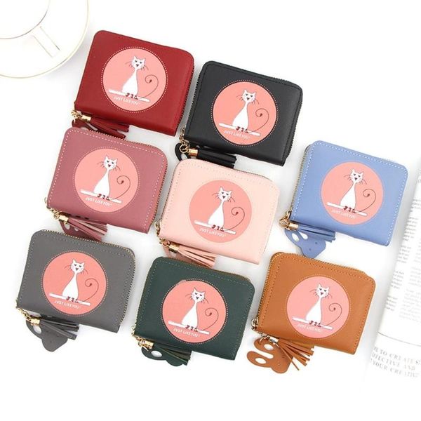 wallets 2021 tassel women wallet small cute cat print short leather zipper purses portefeuille female purse clutch#50, Red;black
wallets 2021 tassel women wallet small cute cat print short leather zipper purses portefeuille female purse clutch#50, Red;black