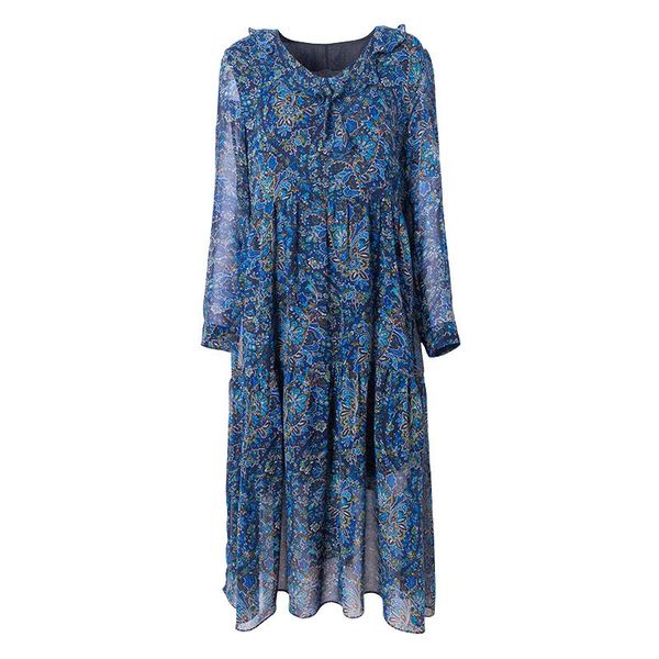 casual dresses natural silk long-sleeve ruffles dress 100% mulberry women floral l xl, Black;gray
casual dresses natural silk long-sleeve ruffles dress 100% mulberry women floral l xl, Black;gray