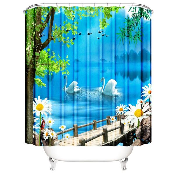shower curtains blue lake curtain green tree flower polyester for bathroom
shower curtains blue lake curtain green tree flower polyester for bathroom