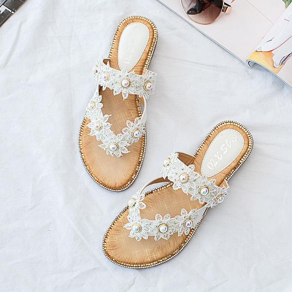 slippers summer women pearl flower appliques flats female fashion flip flops slides ladies outside casual beach, Black
slippers summer women pearl flower appliques flats female fashion flip flops slides ladies outside casual beach, Black