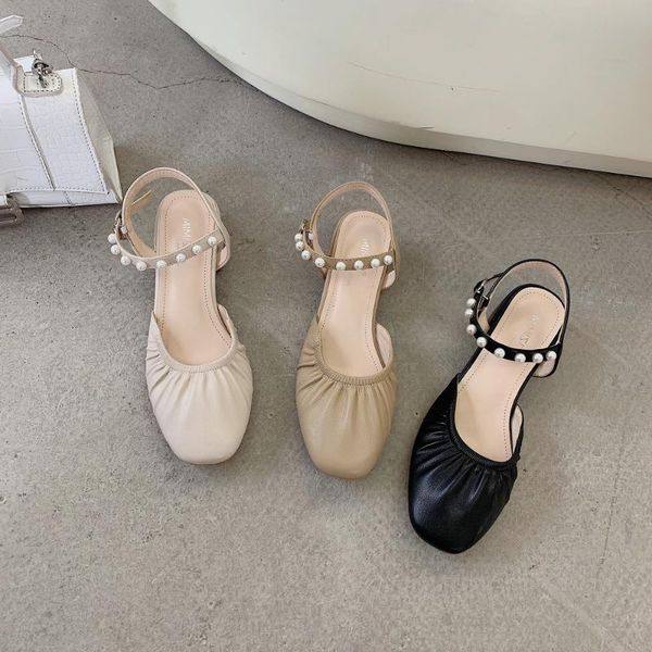 sandals genuine leather dress shoes square toe mary jane women buckle solid color low heel pearl wedding for 2021, Black
sandals genuine leather dress shoes square toe mary jane women buckle solid color low heel pearl wedding for 2021, Black