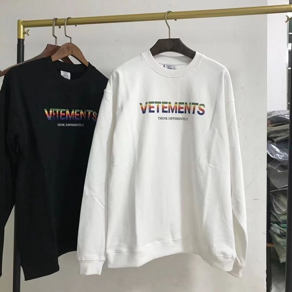 men's hoodies & sweatshirts rainbow vetements female molecular 1:1 think differently letters hoodie vtm clothes bwa1, Black
men's hoodies & sweatshirts rainbow vetements female molecular 1:1 think differently letters hoodie vtm clothes bwa1, Black