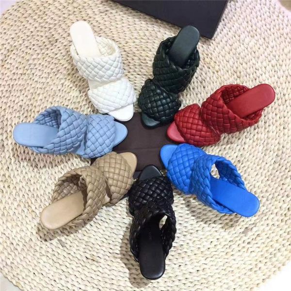 est women's summer slippers hand weave leather high heels open toe mules sandals ladies brand designer women shoes, Black
est women's summer slippers hand weave leather high heels open toe mules sandals ladies brand designer women shoes, Black