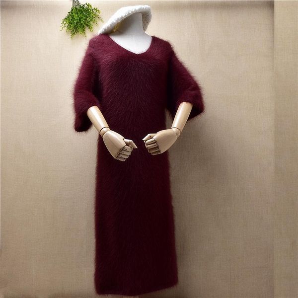 women's sweaters sweater dress fashion women mink cashmere kintted o-neck seven sleeves slim long winter base pullover female, White;black
women's sweaters sweater dress fashion women mink cashmere kintted o-neck seven sleeves slim long winter base pullover female, White;black