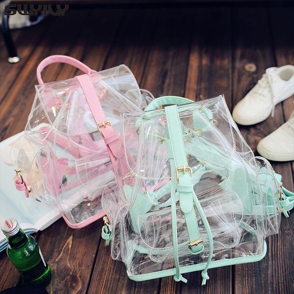 lady fashion backpack pvc transparent shoulder bag summer women plastic jelly travel pink for girl
lady fashion backpack pvc transparent shoulder bag summer women plastic jelly travel pink for girl