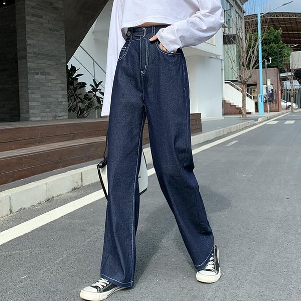 wide leg straight jeans women boyfriend high waist denim pants plus size streetwear loose 2021 women's, Blue
wide leg straight jeans women boyfriend high waist denim pants plus size streetwear loose 2021 women's, Blue