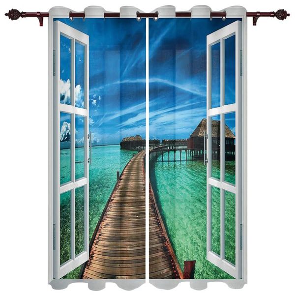 exquisite home luxury curtains window lake bridge living room dining bedroom el translucent curtain & drapes
exquisite home luxury curtains window lake bridge living room dining bedroom el translucent curtain & drapes