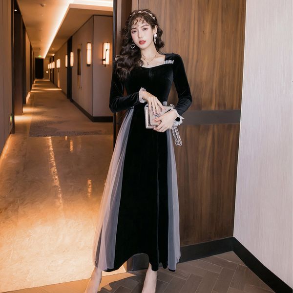 arrival formal patchwork party dress long, temperamental quality elegant high-quality wild to-line, Black;gray
arrival formal patchwork party dress long, temperamental quality elegant high-quality wild to-line, Black;gray