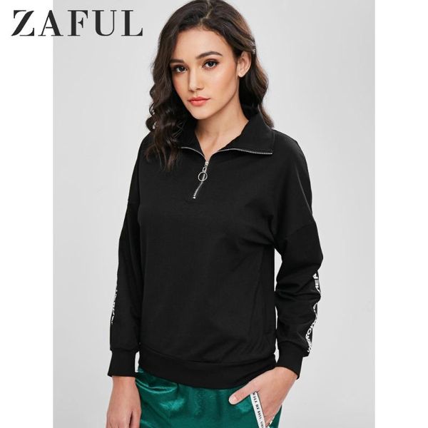 women's hoodies & sweatshirts zaful half zipper letter sweatshirt drop shoulder alphabet print fashion graphic women, Black
women's hoodies & sweatshirts zaful half zipper letter sweatshirt drop shoulder alphabet print fashion graphic women, Black