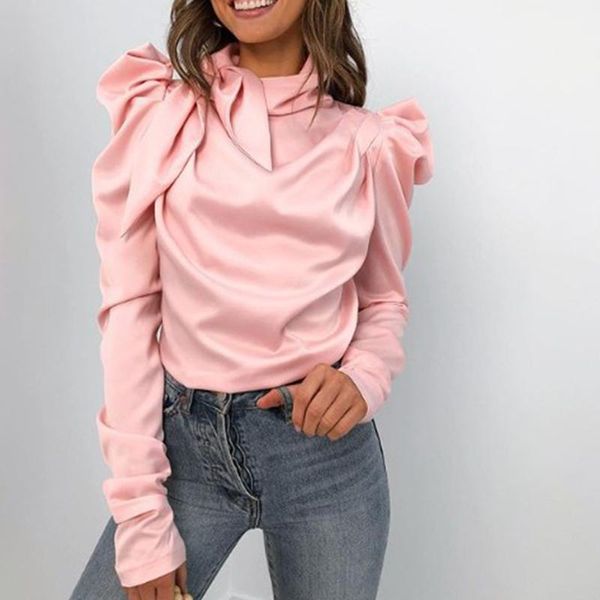 ladies fashion chic pure color blouse bowknot collar pile up long sleeves satin shirt elegant streetwear spring autumn women's blouses, White
ladies fashion chic pure color blouse bowknot collar pile up long sleeves satin shirt elegant streetwear spring autumn women's blouses, White