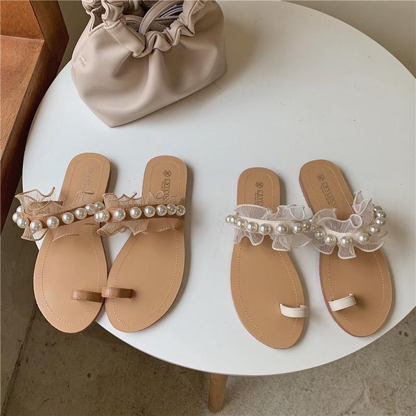 chic string bead clip toe slippers women sandals summer beach shoes ladies flat slides fairy pearl lace ruffles flip flops femme, Black
chic string bead clip toe slippers women sandals summer beach shoes ladies flat slides fairy pearl lace ruffles flip flops femme, Black