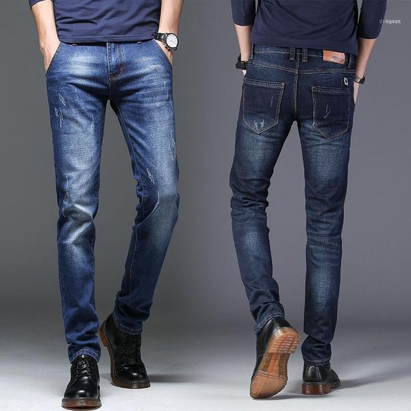 man youth jeans tide brand round feet pants fashion streetwear men's slim fit denim male casual trousers1, Blue
man youth jeans tide brand round feet pants fashion streetwear men's slim fit denim male casual trousers1, Blue