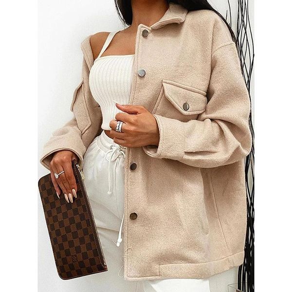 women's jackets women elegant long sleeve outwear fashion solid loose streetwear jacket autumn winter single breasted turn-down collar, Black;brown
women's jackets women elegant long sleeve outwear fashion solid loose streetwear jacket autumn winter single breasted turn-down collar, Black;brown