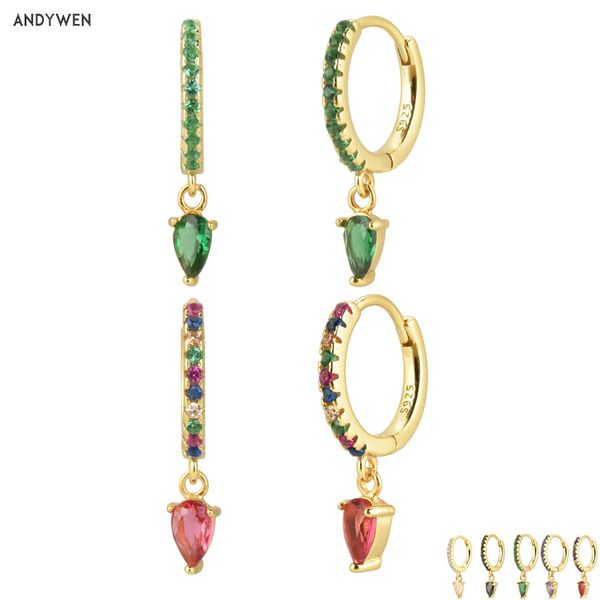andywen 100% 925 sterling silver ovals water drop earring green zircon cz circle round loops crystal women piercing ohrringe, Golden
andywen 100% 925 sterling silver ovals water drop earring green zircon cz circle round loops crystal women piercing ohrringe, Golden