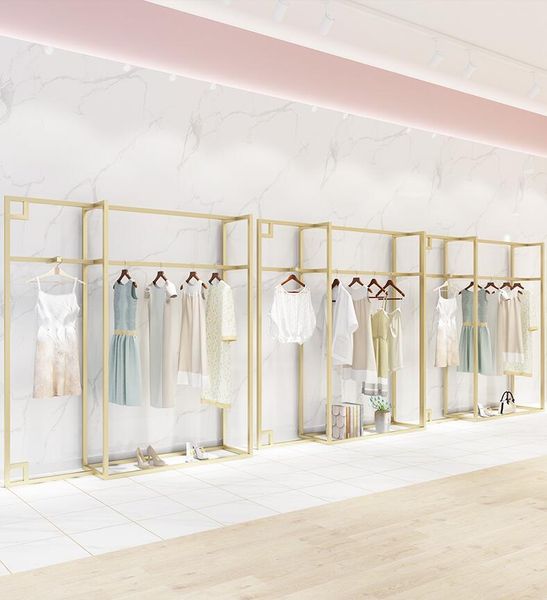 hangers & racks gold clothing store display stand floor type side hanging combination
hangers & racks gold clothing store display stand floor type side hanging combination