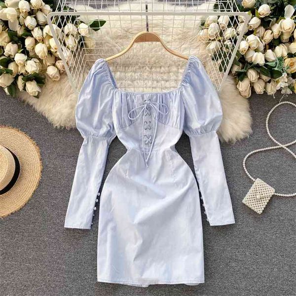 fashion temperament spring french vestidos female puff sleeve pleated square collar slim mini dress gk282 210506, Black;gray
fashion temperament spring french vestidos female puff sleeve pleated square collar slim mini dress gk282 210506, Black;gray