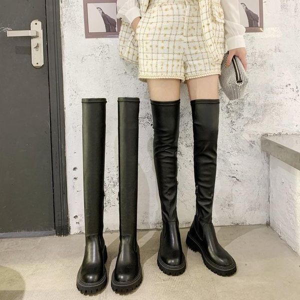 boots winter women keep warm solid thigh high women's shoes simple style cow leathe stretch round toe heels, Black
boots winter women keep warm solid thigh high women's shoes simple style cow leathe stretch round toe heels, Black