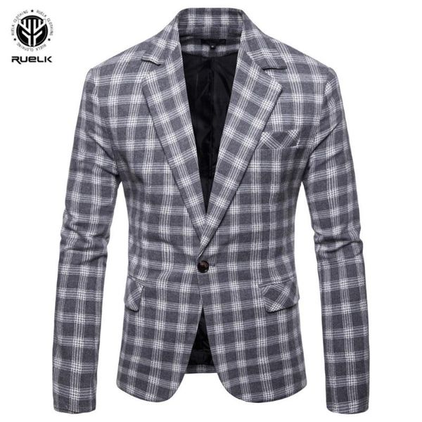 men's suits & blazers ruelk 2021 lattice casual suit jacket men fit slim coat high-quality male office outwear, White;black
men's suits & blazers ruelk 2021 lattice casual suit jacket men fit slim coat high-quality male office outwear, White;black