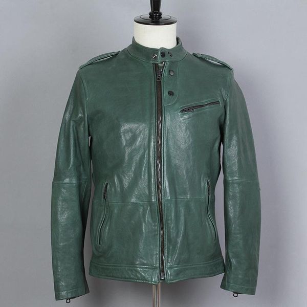 men's leather & faux 2021 fashion mens genuine leaher jacket green sheepskin stand sollar casual simple vegetable tanned winter coat me, Black
men's leather & faux 2021 fashion mens genuine leaher jacket green sheepskin stand sollar casual simple vegetable tanned winter coat me, Black
