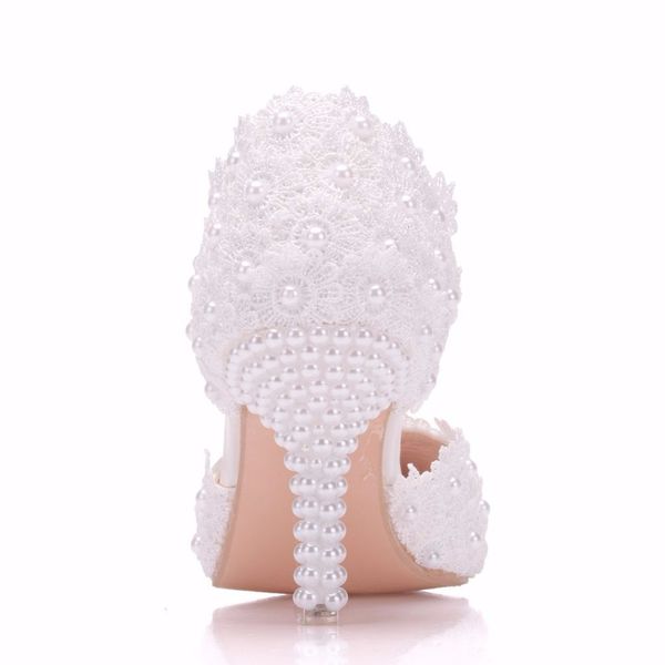 sandals women pearl white lace wedding fine pointed bride shoes with high 7cm two type women's shoe pumps, Black
sandals women pearl white lace wedding fine pointed bride shoes with high 7cm two type women's shoe pumps, Black