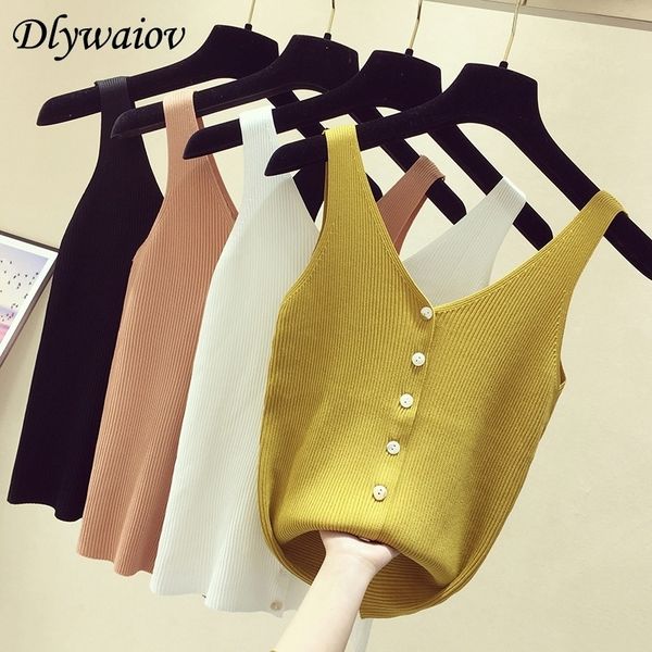 fashion button knit vest women camisole female solid elastic knited slim sleeveless femme summer casual camis new 210319, Black
fashion button knit vest women camisole female solid elastic knited slim sleeveless femme summer casual camis new 210319, Black