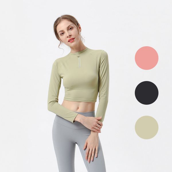 women's t-shirt autumn women's yoga fitns half zipper vertical neck quick dry tight back elastic long sleeve shirt, White
women's t-shirt autumn women's yoga fitns half zipper vertical neck quick dry tight back elastic long sleeve shirt, White
