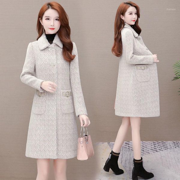 women's wool & blends imitation mink velvet coat mid-length autumn and winter woolen high-end western style, Black
women's wool & blends imitation mink velvet coat mid-length autumn and winter woolen high-end western style, Black