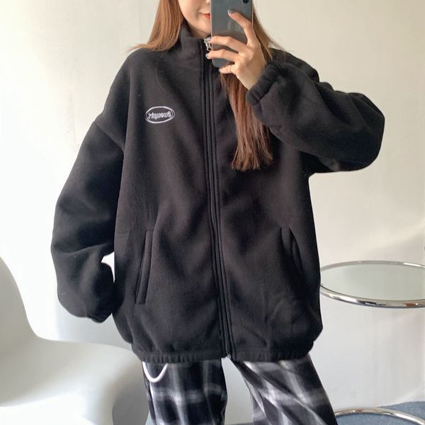 womens jacket polar fleece loose 2021 new sweatshirt high neck long sleeve plus fleece hoodie womens top, Black
womens jacket polar fleece loose 2021 new sweatshirt high neck long sleeve plus fleece hoodie womens top, Black