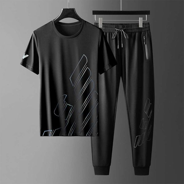 european men's short sleeve suit 2021 summer drilling eagle fashion leisure sports brand t-shirt pants wear, White;black
european men's short sleeve suit 2021 summer drilling eagle fashion leisure sports brand t-shirt pants wear, White;black