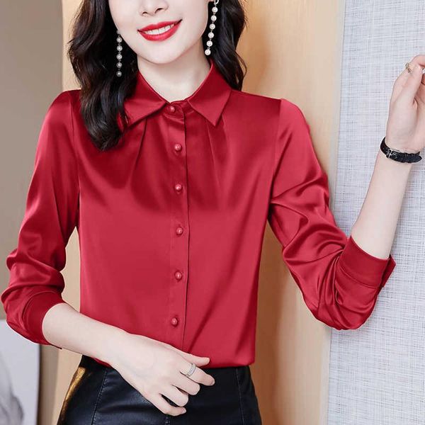 women's blouses & shirts spring and autumn long sleeve blouse 2021 shirt temperament foreign style wine red high end bottom casual, White
women's blouses & shirts spring and autumn long sleeve blouse 2021 shirt temperament foreign style wine red high end bottom casual, White
