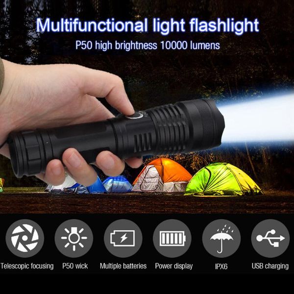 flashlights torches p50.2 outdoor strong light led lighting 5-mode zoom power prompt rechargeable lantern torch
flashlights torches p50.2 outdoor strong light led lighting 5-mode zoom power prompt rechargeable lantern torch