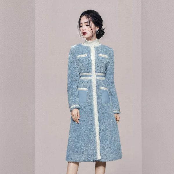 women's trench coats autumn winter small fragrant blue fur long coat women wool blends jacket round collar sleeve pocket outerwear stre, Tan;black
women's trench coats autumn winter small fragrant blue fur long coat women wool blends jacket round collar sleeve pocket outerwear stre, Tan;black