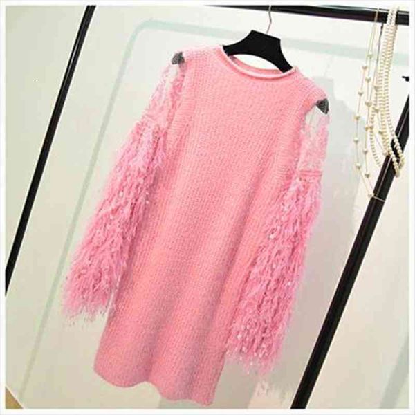 autumn and winter hand crocheted women sweater mohair lantern sleeve knitting dress lace fringed long dresses, White;black
autumn and winter hand crocheted women sweater mohair lantern sleeve knitting dress lace fringed long dresses, White;black