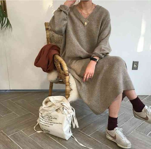vintage warm autumn sweater winter womens dress long knitted loose maxi oversize lady robe vestidos, Black;gray
vintage warm autumn sweater winter womens dress long knitted loose maxi oversize lady robe vestidos, Black;gray
