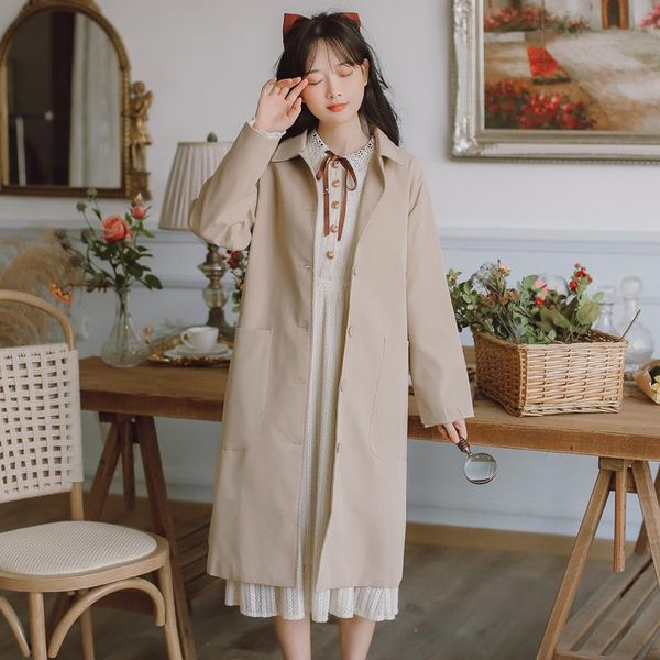 women's trench coats 2021 autumn solid color belt coat polyester turn-down collar long sleeve elegant commute women, Tan;black
women's trench coats 2021 autumn solid color belt coat polyester turn-down collar long sleeve elegant commute women, Tan;black