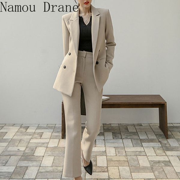 autumn winter women's sets 2 piece matching wide leg pants casual high waist elegant office lady suit 210429, White
autumn winter women's sets 2 piece matching wide leg pants casual high waist elegant office lady suit 210429, White