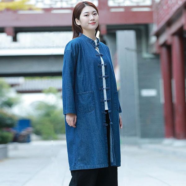 women's trench coats 2021 autumn and winter chinese buckle solid color stand collar cowboy coat windbreaker, Tan;black
women's trench coats 2021 autumn and winter chinese buckle solid color stand collar cowboy coat windbreaker, Tan;black