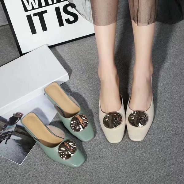 slippers women slipper outdoor low heel genuine leather metal decor female shoes slides multi color casual comfortable, Black
slippers women slipper outdoor low heel genuine leather metal decor female shoes slides multi color casual comfortable, Black